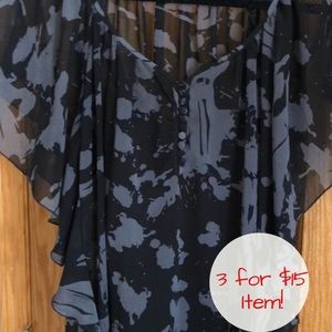 🔥3 for $15🔥Black Rainn Shear Blouse and Camisole